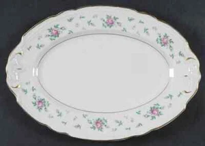 Princess China Sweet Briar Tru-Tone Oval Serving Platter 13 7/8" Vintage MINT - Picture 1 of 2