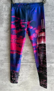 Zara Terez New York Hot Pink Empire State Night Sky Leggings Size M Girls USA - Picture 1 of 6