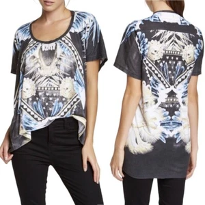 NWOT Religion Graphic Tee T-Shirt Sz.M Oversized Hi-Lo Short Sleeve Grunge Biker - Picture 1 of 10