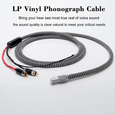 Hi-Fi 5 Pin DIN to 2 RCA Audio Tonearm Cable Phono Wire Turntables Analog Cable  - Image 1 of 4