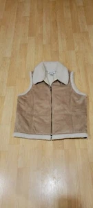 Jones New York Weste Damen Größe 14 weich, warm, Wildlederimitat, Sherpa gefüttert, gebraucht, in einwandfreiem Zustand - Bild 1 von 5