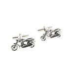 Zac's Alter Ego Silver Motorcycle Cufflinks in Gift Box