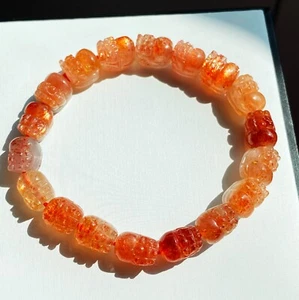8*10 mm Natürliche Selten Goldene Erdbeere Kristall Pi Xiu Perlen Armband AAAAA C3 - Bild 1 von 10