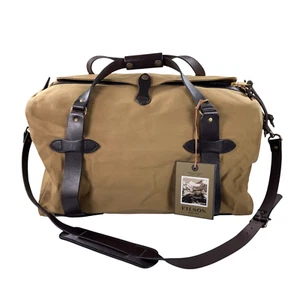 Bolso de Lona Filson Mediano Resistente Sarga Cuero Brida Tostado Nuevo con Etiquetas - Imagen 1 de 8