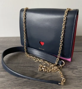 PAUL SMITH CUT-OUT HEART LEATHER SHOULDER CROSSBODY CONCERTINA BAG RETAIL £649 - Picture 1 of 15