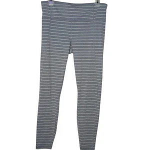 Athleta Stripe Salutation 7/8 Tight in Powervita Leggings Size Large Tall Gray - Picture 1 of 13