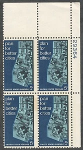 US. 1333. 5c. View of Model City. Urban Planning. Plate Block of 4. MNH. 1967 - Picture 1 of 2