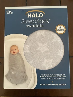 Флисовое пеленальное одеяло Halo SleepSack серого цвета с регулируемым пеленальным покрытием - Изображение 1 из 3