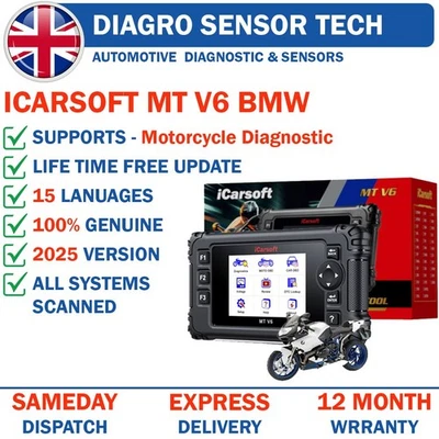 Herramienta de diagnóstico para escáner de motocicleta BMW iCarsoft MT V6 OBD2 restablecimiento completo del sistema Foto 1 de 4