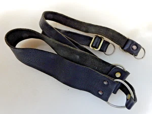 Vtg Funky Hippie Camera Strap Canon Nikon Minolta Pentax Blk Pebble Grain Leathe - Picture 1 of 1