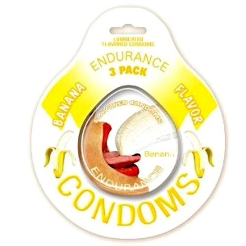 Condones de plátano sabor resistencia látex premium silicona sabor lubricante sexual 3 Foto 1 de 1
