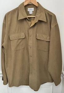 Knights Bridge Brown Faux Suede Shirt Long Sleeve Lined Size XL - Picture 1 of 8