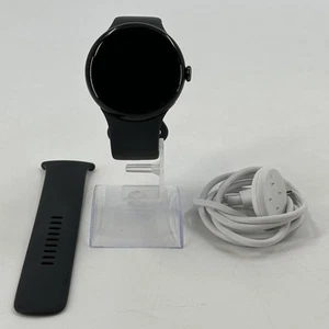 Google Pixel Watch 3 45mm czarny aluminium (GPS) z czarnym paskiem sportowym - bardzo dobry - Zdjęcie 1 z 6