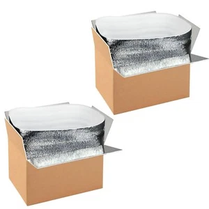 2 Pack Insulated Shipping Boxes with Aluminum Foil Liner 12''x10''x7'' - Picture 1 of 8