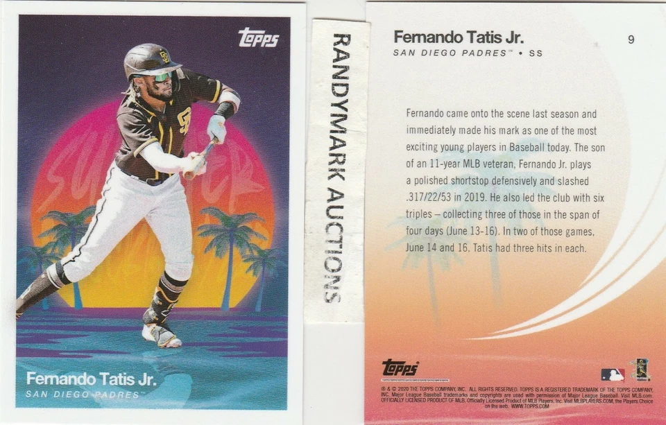 Fernando Tatis Jr. PADRES 2020 TOPPS ON DEMAND SUMMER BLOCKBUSTER #9 SP 1886 - Image 1 of 1