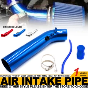 Kit universal de tuberías de admisión de aire de aluminio para automóvil de 3" 76 mm tubería mágica filtro de aire frío - Imagen 1 de 8