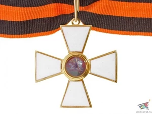 Cruz de Oficiales de la Orden de San Jorge Clase 3d en cuello esmaltado chapado en oro, Rusia - Imagen 1 de 6