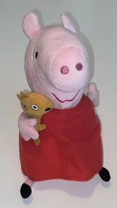 Ty PEPPA PIG Beanie Babies 11" Medium Bean Plush Animal Stuffed Holding Bear - Picture 1 of 6