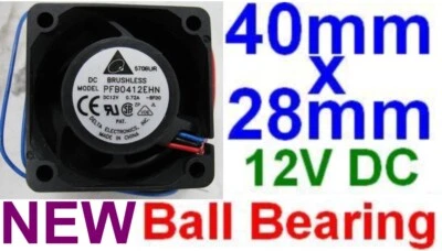 NEW Ball Bearing 40mm*20mm Delta PFB0412EHN-BF00 12VDC/12V Fan/Cooler 4028 3wire - Image 1 of 4