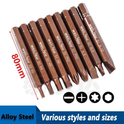 5/16" Impact Drill Driver Bit Hex Torx Phillips Pozi S2 Slotted Screwdriver Bits - Image 1 of 4