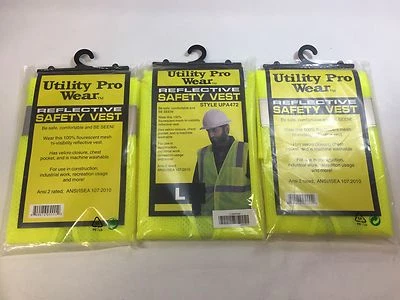 LOT OF 3 UTILITY PRO WEAR #UPA472 REFLECTIVE SAFETY VEST SIZE (LARGE) - Image 1 of 2