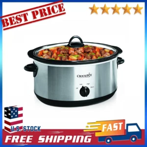 Crock-Pot 7 Quart Oval Manual Slow Cooker, Stainless Steel (SCV700-S-BR), Versat - Picture 1 of 8