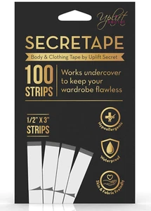 Secret Fashion Clothing Tape Double Sided - Clear Tape for Clothes, Body - 100ct - Picture 1 of 11