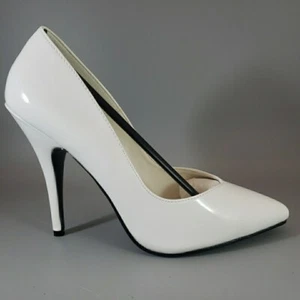 Pleaser Women's White Pat Seduce-420 Shoes - 5" Pump Stiletto - Size 9M - Picture 1 of 10
