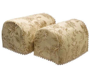 Par de tapas de brazo redondas beige flor tapiz tradicional sofá silla funda encaje - Imagen 1 de 2