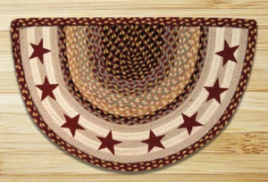 Braided Printed Stenciled Jute Slice Half Moon Area Rug. Earth Rug. STARS - Picture 1 of 1