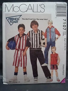 McCall's 7101 CJ size 10-12-14 Children's and Boys' vest, pants and shorts UNCUT - Picture 1 of 2
