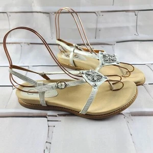 Earthies 8.5 Tello Sandals Metallic Silver Medallion - Picture 1 of 8