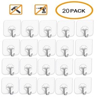 20Pack Transparent Seamless Adhesive Hook Hanger Traceless Hooks Wall Rack