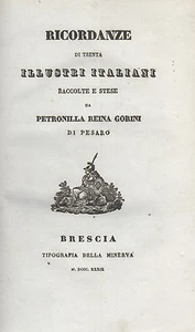 Souvenirs de trenta distingués Italiens. Garth. Astuce. della Minerva. 1839. - Picture 1 of 1