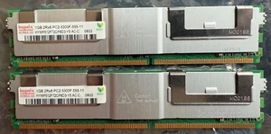 Hynix 2x1GB DDR2 PC2-5300 667Mhz FB-DIMM RAM PC2-5300F-555-11 HYMP512F72CP8D3-Y5 - Picture 1 of 2