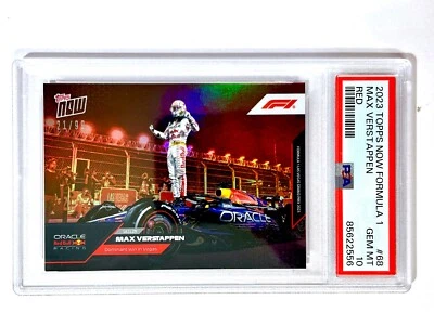 2023 Topps Now Formula 1 MAX VERSTAPPEN #68 - RED 21/99 - PSA-10 - Image 1 of 3