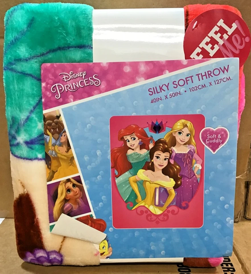 Northwest Princess' Rapunzel Ariel and Belle Throw Blanket 40in x 50in