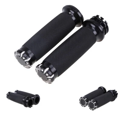Pair Aluminum Rubber Motorcycle Hand Grip HandleBar  Motocross Street Dirt Bike - Image 1 of 4