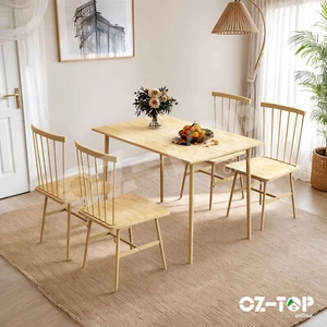 Dining Table and Chairs Kitchen Bar Living Sitting Room Modern Furniture 5 Piece - Picture 1 of 9