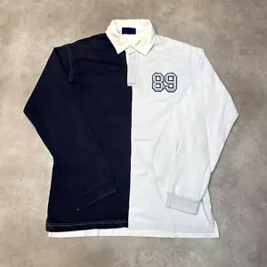 Vintage Rugby Poloshirt Herren Small USA 90s Pullover Oberteil, Grau - Bild 1 von 9