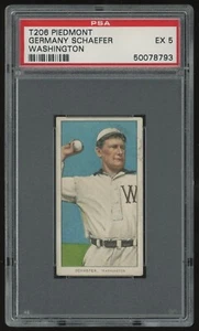1909-11 T206 Piedmont 350/460 Germany Schaefer #NNO PSA 5 - Washington Senators - Picture 1 of 2