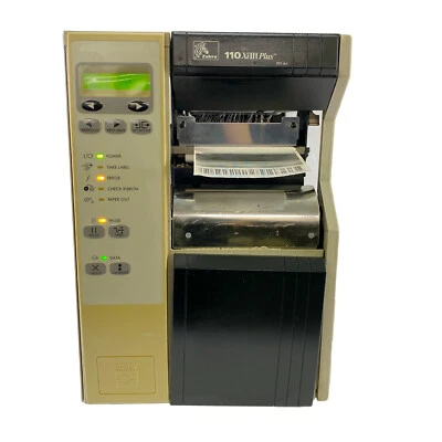 Zebra 110XiIII Plus 112-701-00200 Thermal Transfer Label Printer Rewind UPS Fwr - Image 1 of 4