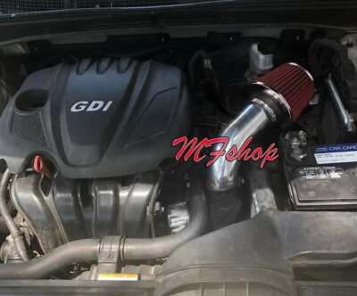 Black Red For 2011-2015 Hyundai Sonata Kia Optima 2.4L L4 Air Intake + Filter - Image 1 of 2