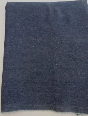 Denim Medium Blue Jean Fabric Cotton 32" x 58" Remnant Piece - Image 1 of 2