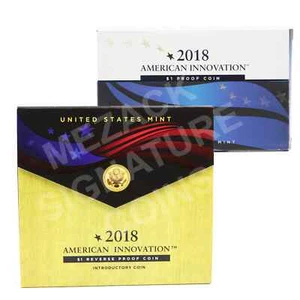 2018 S $1 American Innovation Dollar Reverse Proof And Proof Dollar - Pair OGP - Picture 1 of 12