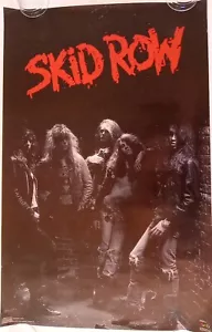 Póster Skid Row Vintage Original 1980 Banda de Metal Heavy Rock Promo Arte Foto Rara - Imagen 1 de 6