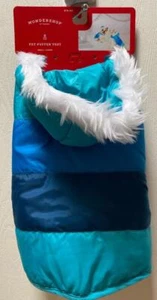 Abrigo de Invierno Perro Gato Acolchado Puffer Chaqueta Azul Pequeño Ligero Adjuntar Capucha Nuevo con Etiquetas - Imagen 1 de 5