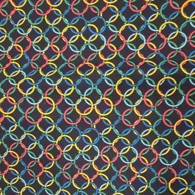 Quilting Fabric Studio 8 for VIP 6+ Yards 44"X224" Cotton Colorful Rings Black - Image 1 of 4