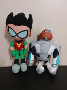 Teen Titans Go! Robin and Cyborg Plush Stuffed Figures DC Comics Super hero - Picture 1 of 5