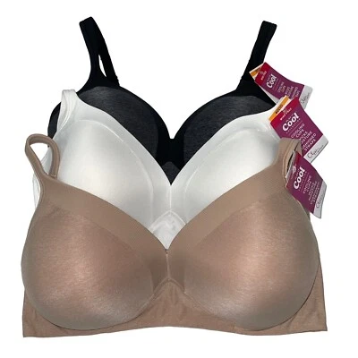 Olga Bra Wirefree Play It Cool Shaping Support Full Figure Cushion Straps GM2281 - Image 1 of 4